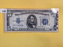 Six $5 Silver Certificates from 1935 and 1957