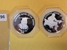 Two Indian Tribal Series .999 fine Proof Deep Cameo Medal