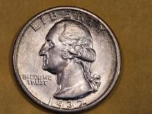 ** KEY DATE ** Brilliant AU-BU 1932-S Washington Quarter