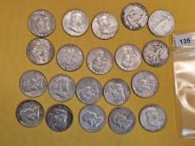 Twenty mixed Silver Half Dollars