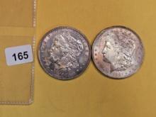 Two 1921 Morgan silver Dollars