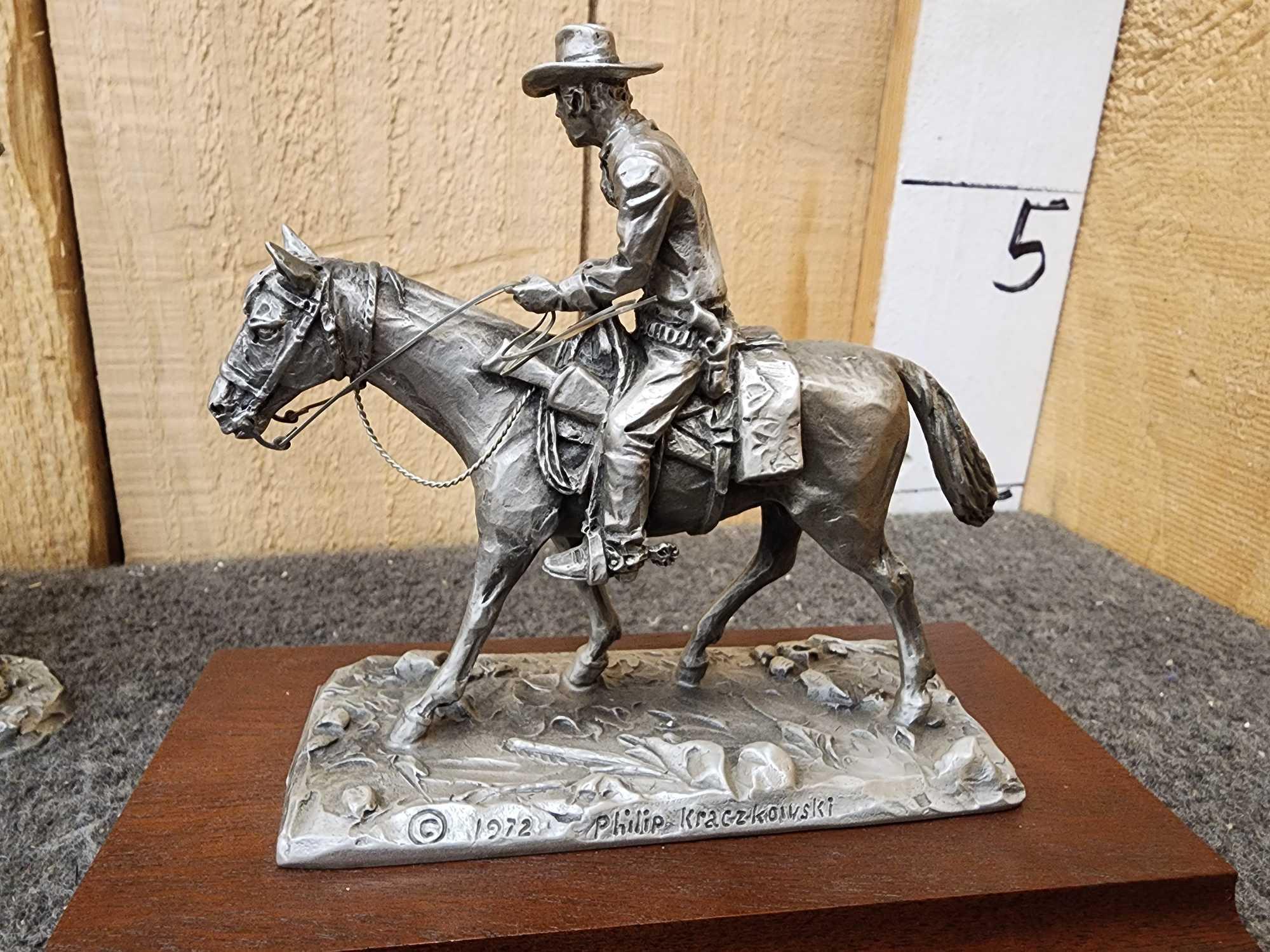 3 Phil Krackowski Pewter Sculptures