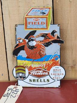 Western Shotgun Shell Porcelain Advertising Sign