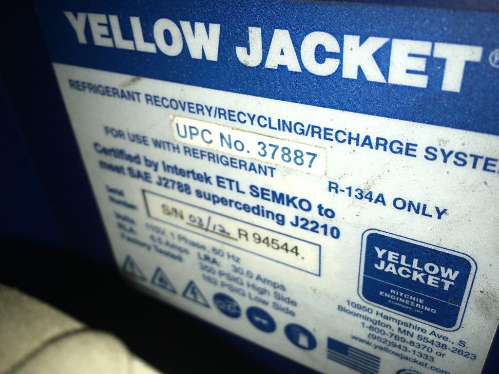 Yellow Jacket A/C Recycle/Recharge Unit