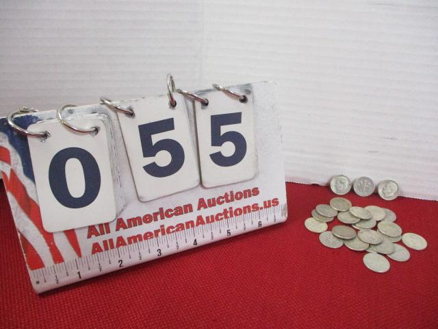 Pre 1964 U.S. Silver Roosevelt Dimes-Lot of 24