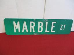 Marble Street Reflective Vintage Metal Road Sign