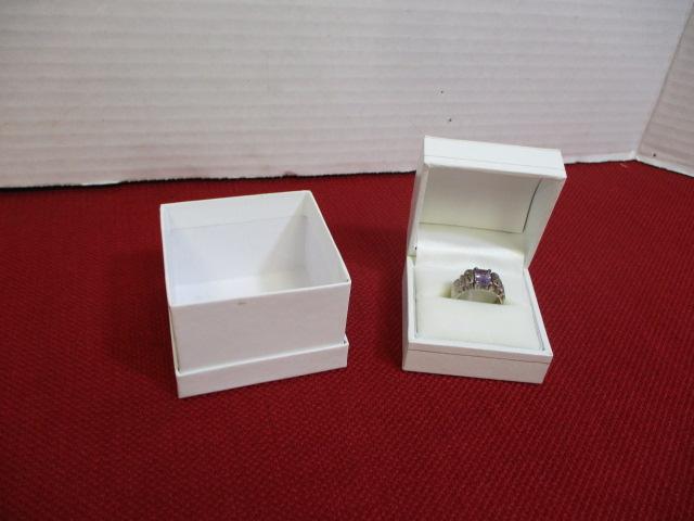 Sterling Silver Ring w/ Beautiful Amethyst Center Stone Ring