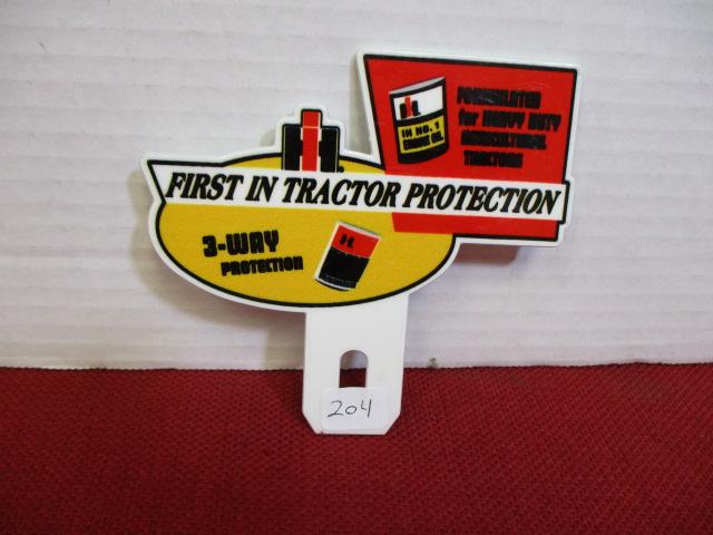 Porcelain License Plate Topper-International Harvester