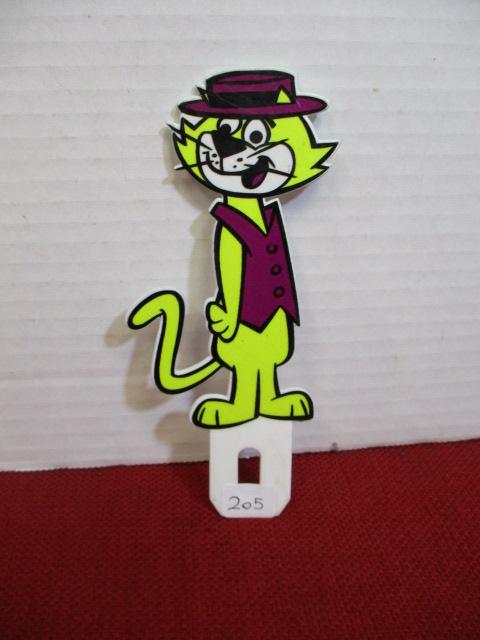 Porcelain License Plate Topper-Top Cat