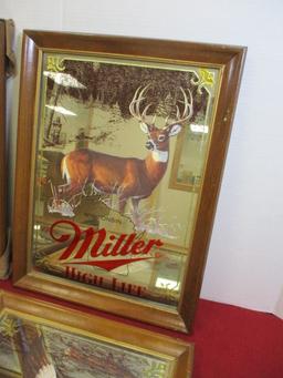 Miller Wildlife Series 1 Advertsing Mirrors-Lot of 6