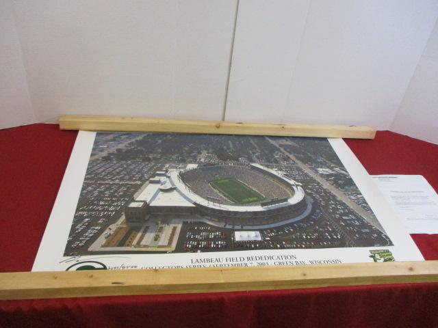 2003 Lambeau Field Rededication Poster w/ COA & Signature