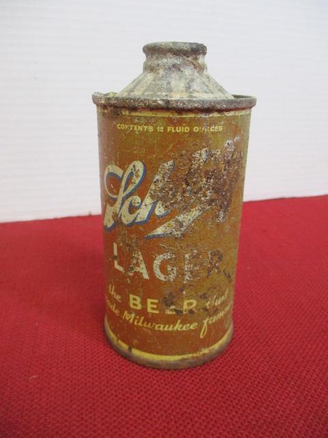 Schlitz Lager Beer Conetop Advertising Can