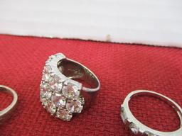 Sterling Silver Bling Rings-Lot of 5