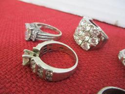 Sterling Silver Bling Rings-Lot of 5