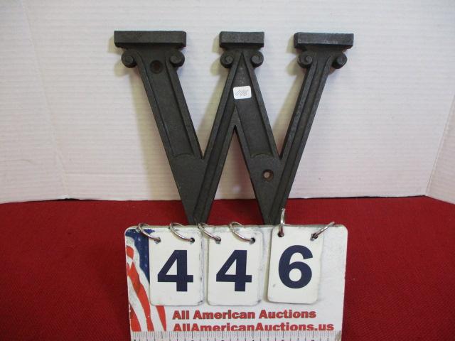 Cast Iron Decorative "W" Wall Hanging