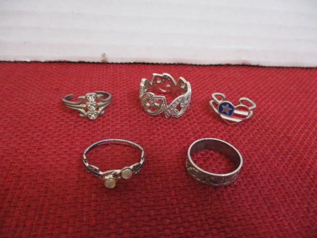 Mixed Sterling Silver Ladies' Estate Rings-Lot of 5