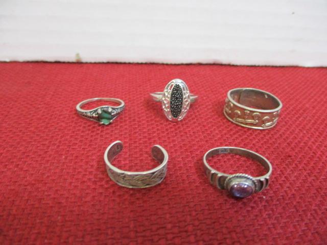 Mixed Sterling Silver Ladies' Estate Rings-Lot of 5