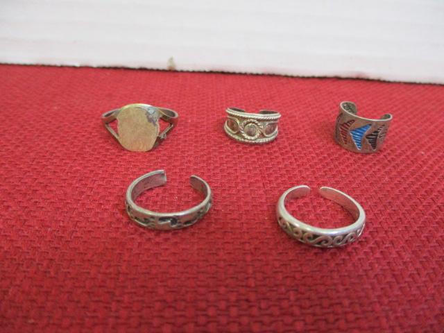 Mixed Sterling Silver Ladies' Estate Rings-Lot of 5