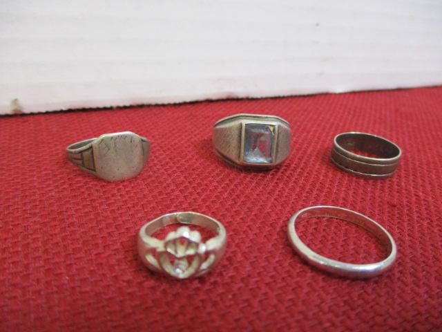 Mixed Sterling Silver Ladies' Estate Rings-Lot of 5