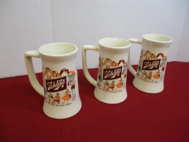 Schlitz Advertising Beer Steins-Lot of 3