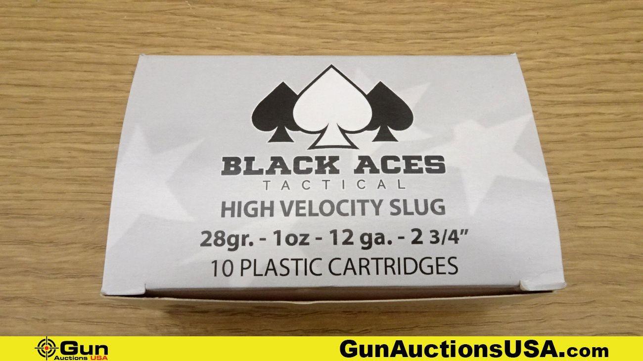 Black Aces 12 Ga. HIGH VELOCITY SLUG Ammo. 100 Rds. 1 Oz. 28 Gr, 2 3/4. . (68081)