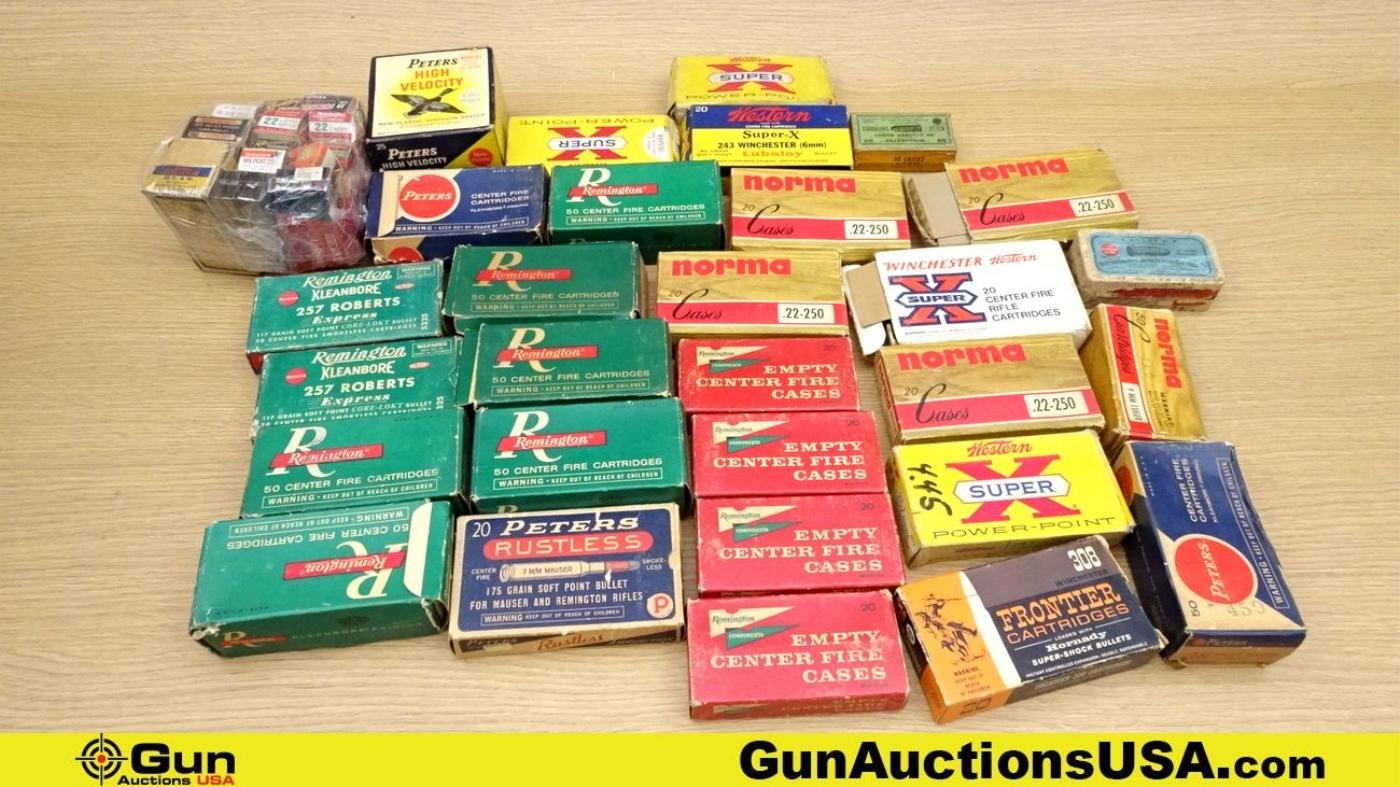 Peters, Remington, Western, Etc. VINTAGE COLLECTIBLE'S Ammo Box's. Good Condition. Lot of 40 Assorte