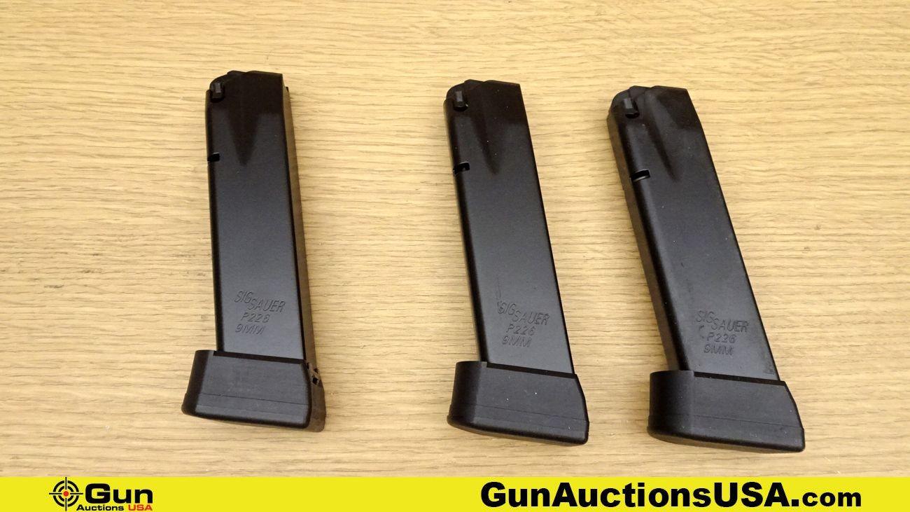 Mec-gar, Etc. 9MM Magazines. Excellent. Lot of 7- 4-Sig Sauer P226 Magazines in Box, 3 Sig Sauer P22