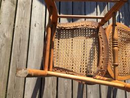 Brown. Cane Bottom Chairs