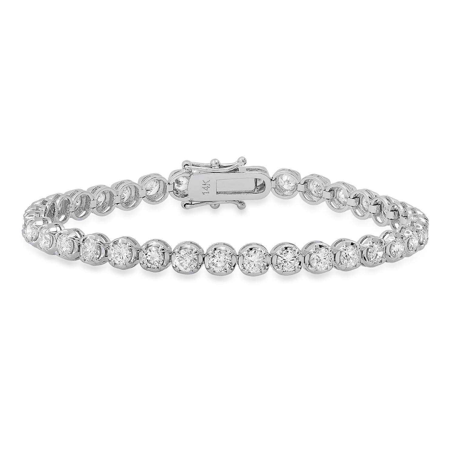 14K White Gold Setting with 6.52ct Diamond Ladies Bracelet