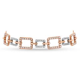 14K Rose & White gold with 2.0ct Diamond Bracelet