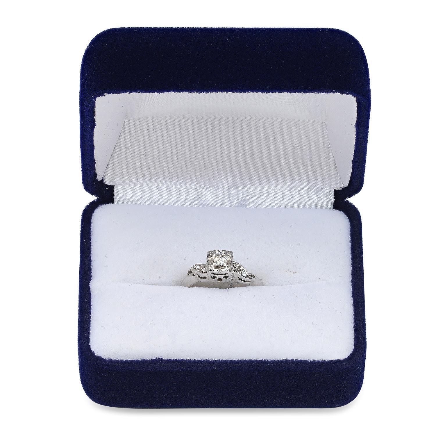 14K White Gold Setting with 0.31ct Diamond Ladies Ring