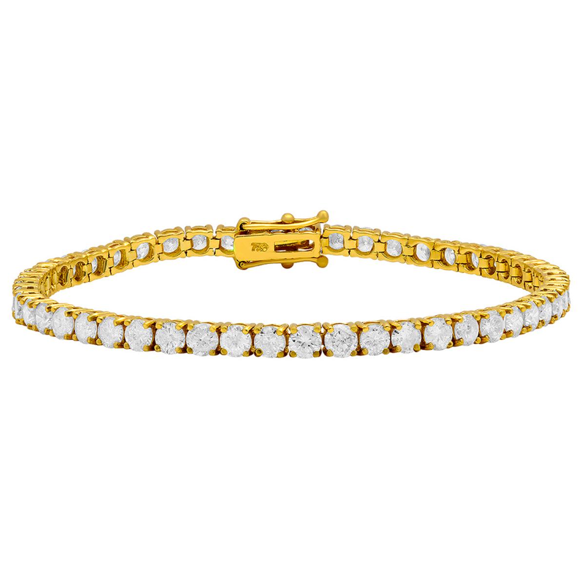 18k Yellow Gold 7.86ct Diamond Tennis Bracelet