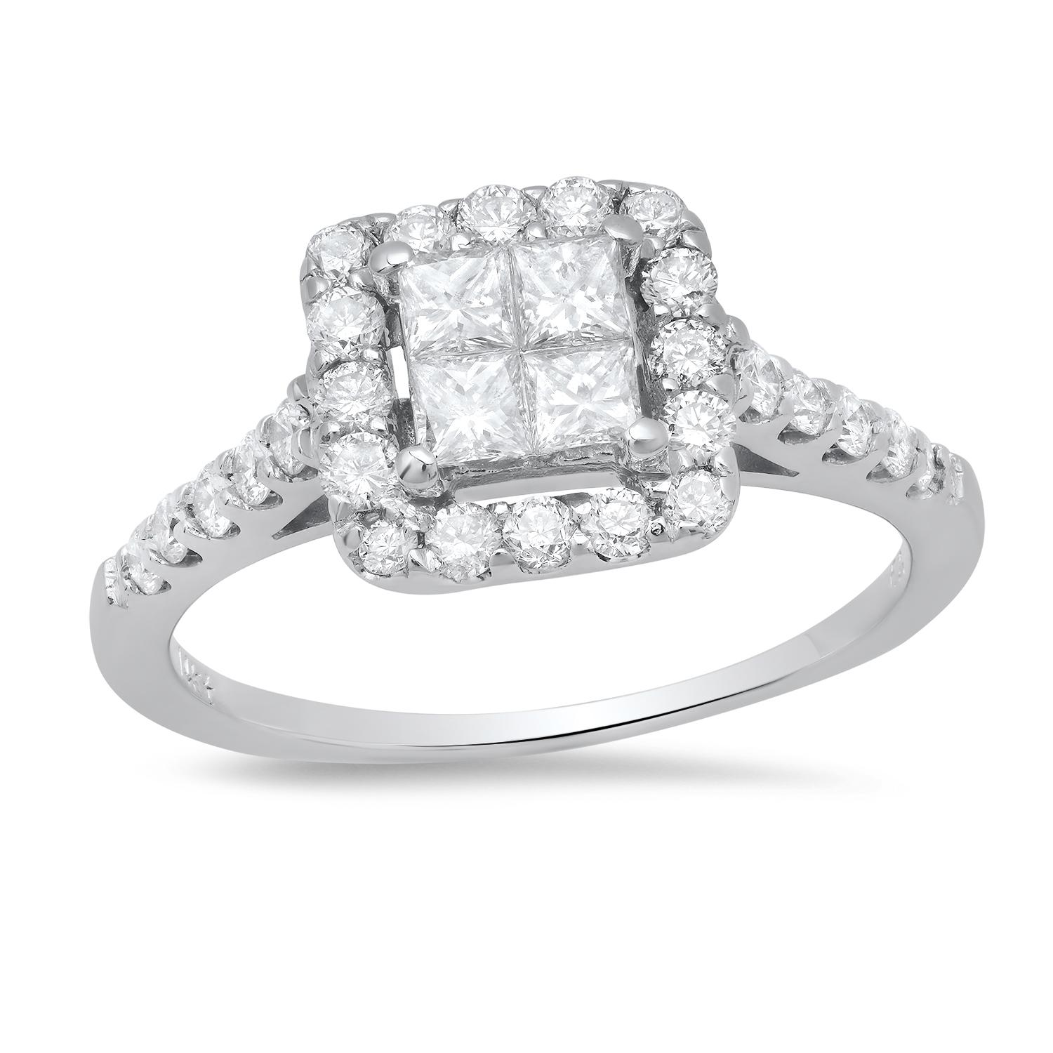 14K White Gold Setting with 1.06ct Diamond Ladies Ring