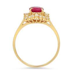 14K Yellow Gold 2.50ct Ruby and 0.90ct Diamond Ring