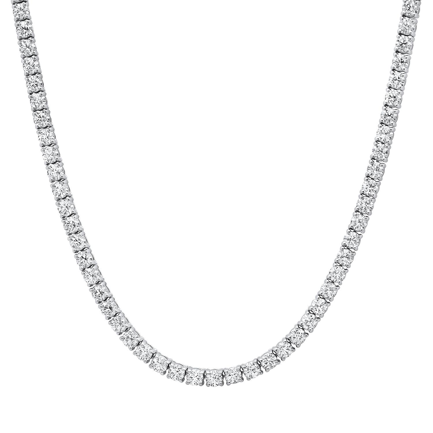 18K White Gold and 13.10ct Diamond Necklace