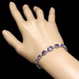 14K Gold 12.71ct Tanzanite 0.87ct Diamond Bracelet