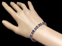 14K Gold 18.24ct Sapphire 1.87ct Diamond Bracelet