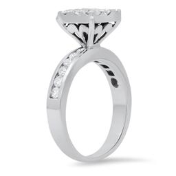 14K White Gold Setting with 0.35ct Center Diamond and 1.01tcw Diamond Ladies Ring