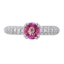 18K White Gold Setting with 0.93ct Pink Sapphire and 0.83ct Diamond Ladies Ring