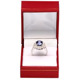 14k White Gold 3.41ct Tanzanite 1.09ct Diamond Ring