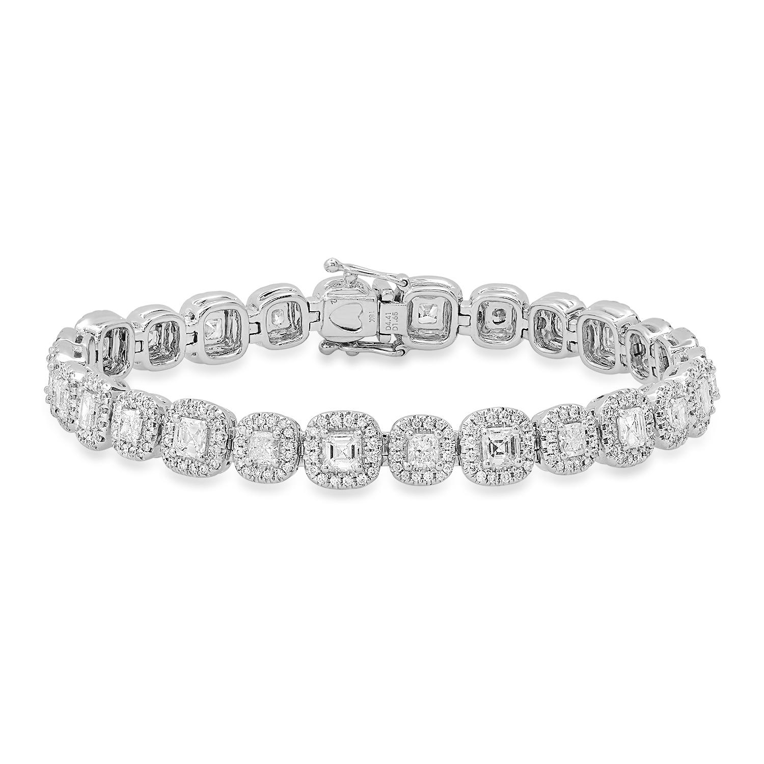 18K White Gold Setting with 6.05ct Diamond Ladies Bracelet