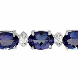 14k White Gold 14.71ct Tanzanite 0.81ct Diamond Bracelet