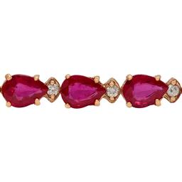 14k Rose Gold 17.41ct Ruby 0.62ct Diamond Bracelet