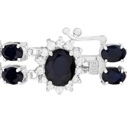 14k White Gold 26.91ct Sapphire 0.50ct Diamond Bracelet