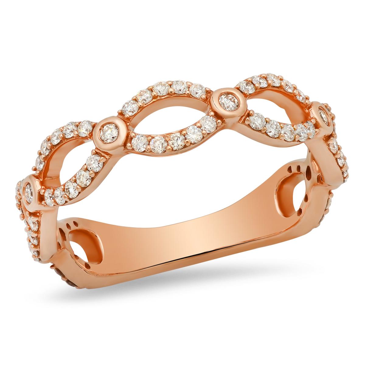 18K Rose Gold Setting with 0.54ct Diamond Ladies Ring