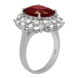 14k White Gold 6.10ct Ruby 0.72ct Diamond Ring