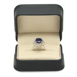 14K White Gold 5.97ct Sapphire and 1.02ct Diamond Ring