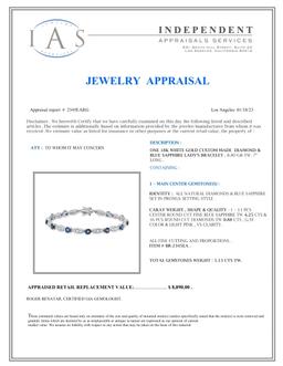 18K White Gold Setting with 4.25ct Sapphire and 0.88ct Diamond Bracelet