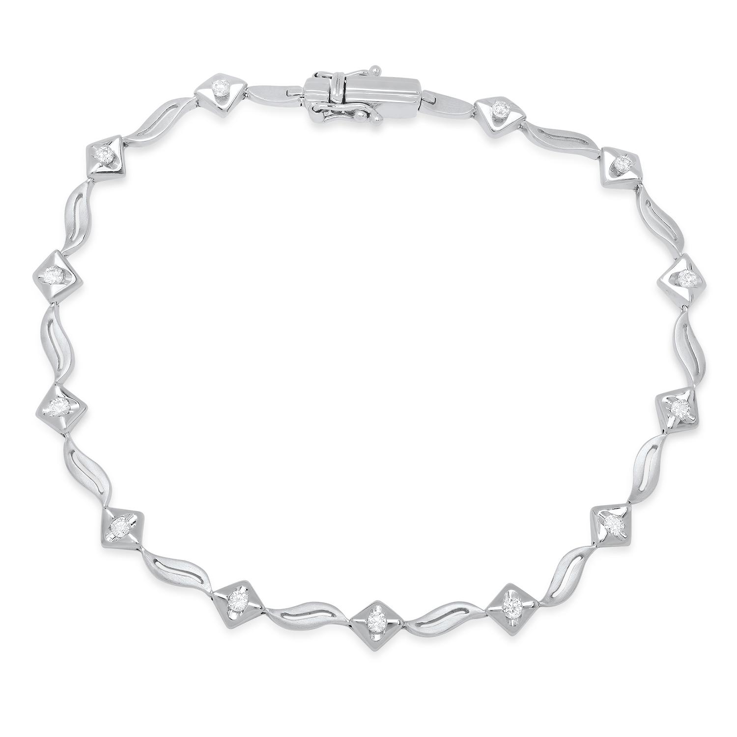 18K White Gold Setting with 0.32ct Diamond Bracelet