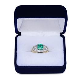 18K Yellow Gold Setting with 2.14ct Emerald and 0.82ct Diamond Ladies Ring